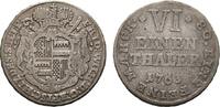 1/6 Taler 1763 Hildesheim, Bistum Friedrich Wilhelm von Westfalen 1763-1789 Winz. Schrötlingsfehler, sehr schön