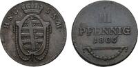 Sachsen-Coburg-Saalfeld Cu 3 Pfennig Ernst 1806-1826 -