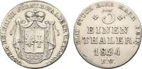 1/3 Taler 1824 Waldeck Georg Heinrich 1813-1845 Sehr schön +