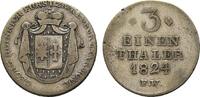 1/3 Taler 1824 Waldeck Georg Heinrich 1813-1845 Selten. Fast sehr schön