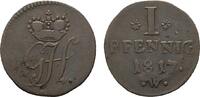 Cu Pfennig 1817 W Waldeck Georg Heinrich 1813-1845 Sehr schön