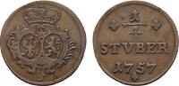 Sayn-Altenkirchen Cu 1/4 Stüber Karl Wilhelm Friedrich von Brandenburg-Ansbach 1712-1757 -