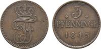 Mecklenburg-Schwerin Cu 3 Pfennig Friedrich Franz II. 1842-1883 -
