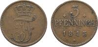 Mecklenburg-Schwerin Cu 3 Pfennig Friedrich Franz II. 1842-1883 -