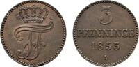 Mecklenburg-Schwerin Cu 3 Pfennig Friedrich Franz II. 1842-1883 -