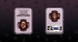 GABON, KM E5 , Copper, 5000 Francs, 1971, Proof, Georges Pompidou - bust left. Very rare Essai in Copper! Coin in excellent cond