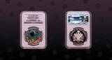 GAMBIA, KM# 60 , Silver, 50 Bututs, 1997, Proof, Marine Life Protection - Pair of multicolored fish. Very rare coin. High grade