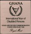 GHANA, KM P1 , Silver, 50 Cedis, 1981, Proof, I.Y.D.P. Silver Piefort. Scarce. Double Thickness. 56,56 grams! Coin in excellent