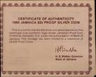 JAMAICA, KM# 88 , Silver, 25 Dollars, 1980, Proof, 1980 Olympics. Coin housed in Original Mint capsule! Coin in excellent condit