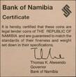 NAMIBIA , KM# 19 , Silver, 10 Dollars, 2000, Proof, 10 Years of Independence - Two multicolored Lions. Scarce coin in silver and