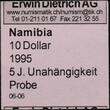 NAMIBIA , Unlisted, Silver, 10 Dollars, 1995, Proof, Pattern. Obv. Map of Namibia with largest Cities. Rev. Multicolored Sand Du