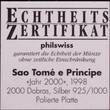 SAINT THOMAS & PRINCE ISLAND , KM Unlisted , Silver, 1000 Dobras, 1998, Proof, Lettering "Jubileu 2000", flower in center. Coin