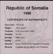 SOMALIA, X# 36 , Silver, 150 Dollars, 1998, Proof, Marine Life Protection - Multicolor Ocean fish scene. Very rare silver proof