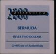 BERMUDA, KM# 116a , Silver, 2 Dollars, 1999, Proof, Millennium. Shape: Scalloped. Coin housed in Original Mint capsule! Coin in
