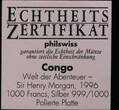 CONGO REPUBLIC , KM# 53 , Silver, 1000 Francs, 1996, Proof, Sir Henry Morgan in color. Coin in excellent condition!