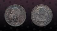 GALAPAGOS ISLANDS, KM# 51 , Silver, 2 Decimos, 1895, Mint Strike, Head of Sucre. Countermark: Script RA