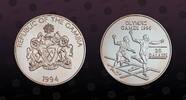 GAMBIA 20 Dalasis GAMBIA, KM# 47 , Silver, 20 Dalasis, 1994, Proof, Olympic Games 1996 - Two runners crossing a finish line. Coin in excellent con -