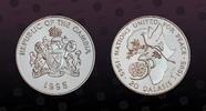GAMBIA 20 Dalasis GAMBIA, KM# 37a , Silver, 20 Dalasis, 1995, Proof, 50th Anniversary - United Nations. Bought at the Central Bank of The Gambia ( -