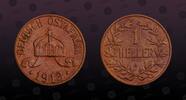 GERMAN EAST AFRICA , KM# 7; Jaeger 16 , Bronze, 1 Heller, 1913A, Mint Strike, Vilhelm II. Coin in excellent condition!