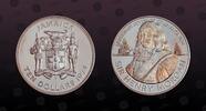 10 Dollars 1974 JAMAICA JAMAICA, KM# 63a , Silver, 10 Dollars, 1974, Proof, Sir Henry Morgan. Coin in excellent condition! 