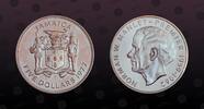 5 Dollars 1977 JAMAICA JAMAICA, KM# 62a , Silver, 5 Dollars, 1977, Proof, Norman W. Manley. Coin in excellent condition! 
