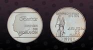ARUBA 25 Florin ARUBA , KM# 14 , Silver, 25 Florin, 1995, Proof, 100th Anniversary of the Olympics - Cyclist without logo. Scarce type! Coin in -