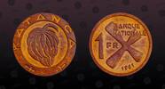 KATANGA 1 Franc KATANGA, KM# 1 , Bronze, 1 Franc, 1961, Mint Strike, Coin in excellent condition! -