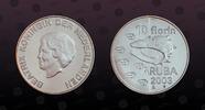 ARUBA 10 Florin ARUBA , KM# 27 , Silver, 10 Florin, 2003, Prooflike, Sea shell. Coin housed in Original Mint Capsule! Coin in excellent conditio -