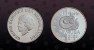 ARUBA 10 Florin ARUBA , KM# 28 , Silver, 10 Florin, 2003, Prooflike, Arubia Rattlesnake. Coin housed in Original Mint Capsule! Coin in excellent -