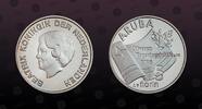 ARUBA 5 Florin ARUBA , KM# 34 , Silver, 5 Florin, 2005(u), Proof, Queen s Silver Jubilee. Rev. Flag. Coin housed in Original Mint Capsule! Coi -