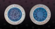 LATVIA 1 Lats LATVIA, KM# 62 , Silver/Nobium, 1 Lats, 2004, Mint Strike, Bi-Metallic Dark Blue Nobium 7.15g center in .900 Silver 10g ring. Co -