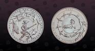LATVIA 100 Santimu LATVIA, KM# 70 , Silver, 100 Santimu, 2005, Proof, Baron von Muenchausen. Coin in excellent condition! -