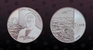 LATVIA 1 Lats LATVIA, KM# 80 , Silver, 1 Lats, 2006, Proof, Krisjanis Valdemars - Portrait of Valdemars. Coin in excellent condition! -