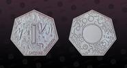 LATVIA 1 Lats LATVIA, KM# 84 , Silver, 1 Lats, 2007, Proof, Coin of the Digits. Shape: Hexagon. For unknown reasons despite a huge mintage of -
