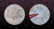 LATVIA 1 Lats LATVIA, KM# 88 , Silver, 1 Lats, 2007, Proof, Rebirth of the State. Colored. Coin in excellent condition! -