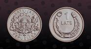 LATVIA 1 Lats LATVIA, KM# 117 , Copper-Nickel, 1 Lats, 2010, Mint Strike, Horseshoe with open end upwards. Coin in excellent condition! -