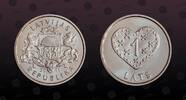 LATVIA 1 Lats LATVIA, KM# 127 , Copper-Nickel, 1 Lats, 2011, Mint Strike, Gingerbread heart. Coin in excellent condition! -