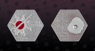 LATVIA 5 Euro LATVIA, KM# 179, Silver, 5 Euro, 2016, proof, Heroes of the Christmas Battles. Shape: Hexagon. Coin housed in Original Mint caps -