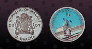 MALAWI, KM# 190 , Silver Plated Copper-Nickel, 10 Kwacha, 2007, Proof, 50th Anniversary - Treaty of Rome. Multicolored. Coin in
