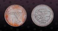 MALI 1500 CFA Francs 1 Africa MALI, KM# 17a , Silver, 1500 CFA Francs 1 Africa , 2003, Proof, Gazelle and Acacia tree. Tiny hairlines. Very rare coin in silv -