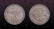 MALI 1500 CFA Francs 1 Africa MALI, KM# 17 , Nickel Plated Steel, 1500 CFA Francs 1 Africa , 2003, Mint Strike, Gazelle and Acacia tree. Scarce coin! -