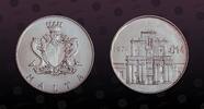 MALTA 4 Pounds MALTA, KM# 25 , Silver, 4 Pounds, 1974, Mint Strike, Cottonera Gate. Coin in excellent condition! -