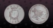 MALTA, KM# 100 , Silver, 5 Liri, 1992, Proof, George Cross Award. NGC Scratch Resistant Holder! Coin comes with Original Mint c