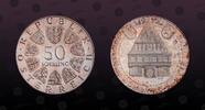 AUSTRIA 50 Shilling AUSTRIA, KM# 2916 , Silver, 50 Shilling , 1973, Proof, 500th Anniversary - Bummerl House. Coin in excellent condition! -