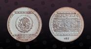 MEXICO, KM# 569 , Silver, 5 Nuevos Pesos, 1993, Proof, Bajorrelieve Del El Tajin. Coin in excellent condition!