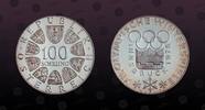 AUSTRIA 100 Schilling AUSTRIA, KM# 2926 , Silver, 100 Schilling , 1976, Proof, Winter Olympics - Innsbruck. Rev. Emblem. Coin in excellent condition! -