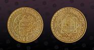 MOROCCO 5 Francs MOROCCO, KM PE6, Aluminum-Bronze, 5 Francs, AH1365-1946, Specimen, Very rare Piefort with Essai coin! Double Thickness. Only 104 -