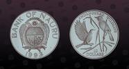 NAURU ISLAND , KM# 5 , Silver, 10 Dollars, 1993, Proof, Endangered Wildlife - Songbirds. Coin in excellent condition!