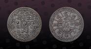 1 Mohar 1909 NEPAL NEPAL, KM# 651.2 , Silver, 1 Mohar, 1909, Mint Strike, Nice silver coin! 