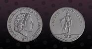 NETHERLANDS ANTILLES 25 Gulden NETHERLANDS ANTILLES , KM# 17 , Silver, 25 Gulden, 1977FM, Mint Strike, Peter Stuyvesant. Franklin Mint. Very rare coin in Gem c -